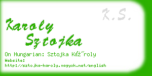 karoly sztojka business card